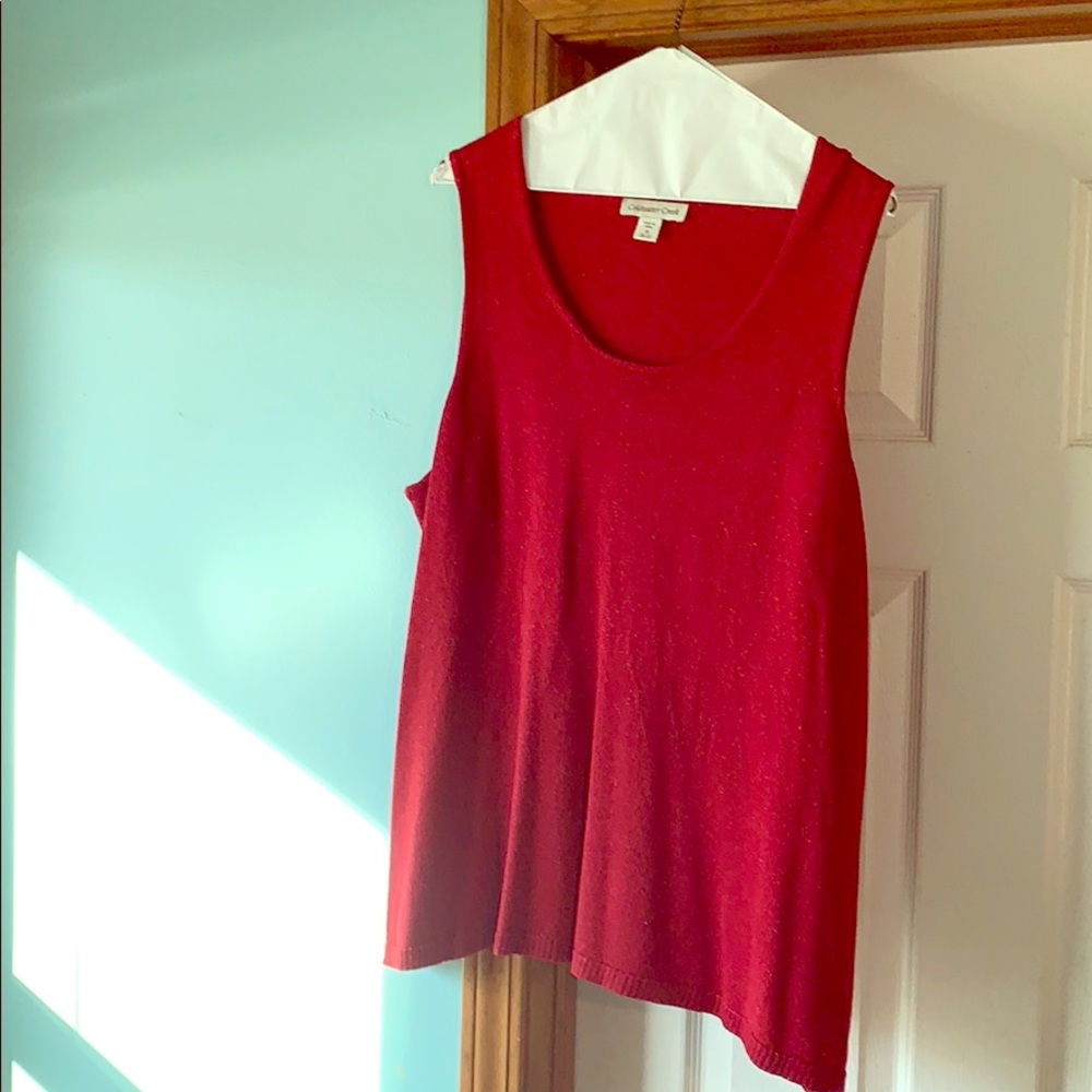 Red sleeveless sweater
